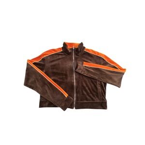 Divided H&M Velour Academia Women's size Large  Y2k Cropped Preppy Track Jacket